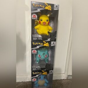 Pokémon 8” Vinyl Figure Set - Pikachu, Bulbasaur, Squirtle